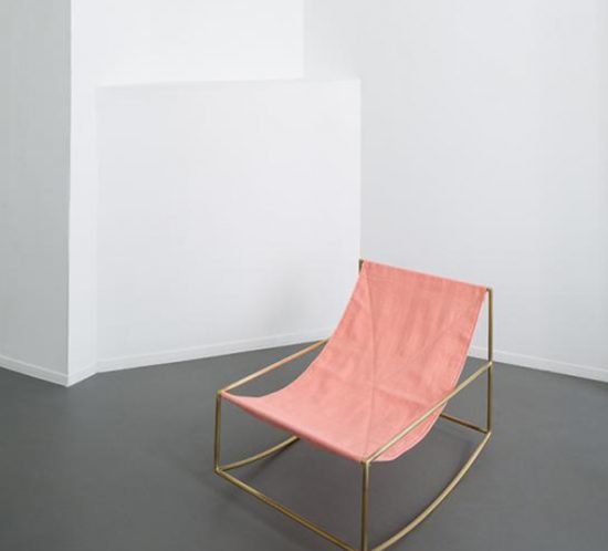 Muller van Severen f Valerie Objects rocking chair brass pink